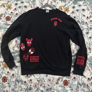 Marvel Spiderman Black and Red Comics Group Sweatshirt